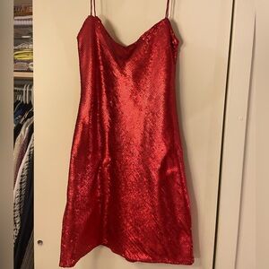 Zara Red Sequin Dress